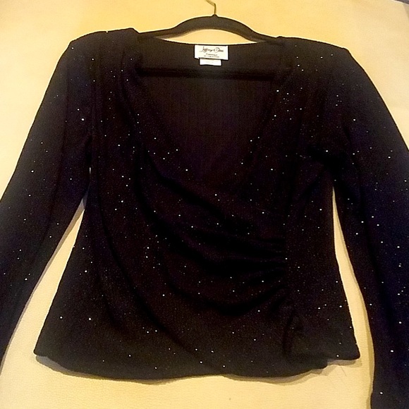 Black formal blouse (shimmery/ light sparkle) - Picture 3 of 6